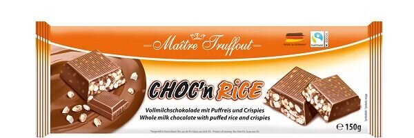 MAITRE TRUFFOUT Chocn Rice Vollmilchschokolade m. Puffreis/ Milk chocolate w. puffed rice 150g (32)