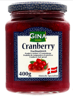 GINA Fruchtaufstrich Cranberry/Fruit Spread Cranberry 400g (6)