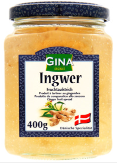 GINA Fruit Spread Ginger / Fruchtaufstrich Ingwer 400g (6)