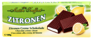 MAITRE TRUFFOUT Dark chocolate with Lemon cream filling/ Zartbitterschokolade mit Zitronencremefuellung 100g (20)