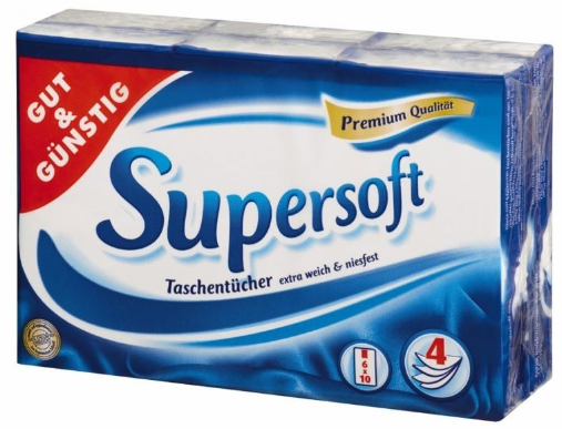 G&amp;G SUPERSOFT Tissues 4ply/ Taschentuecher 4lagig 6x10 (50)