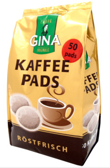 GINA Kaffee gemahlen -Pads 50 Stk./ Ground Coffee -Pads 50pcs 350g (10)