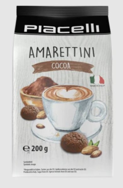 PIACELLI &quot;Amarettini&quot; italienisches Mandelgebaeck -Kakao- / Almond Biscuits -cacao- from Italy 200g (10)