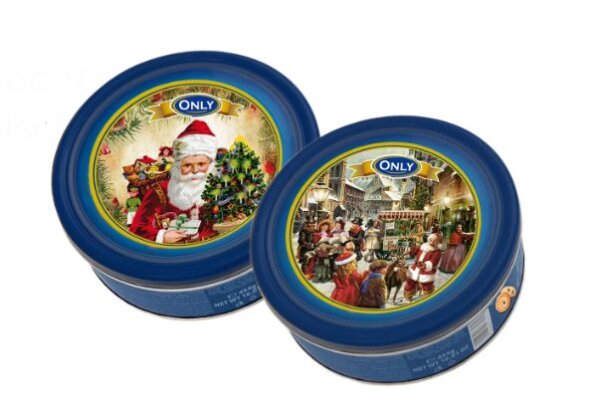 ONLY Kekse mit Butter und Schokoladenst&uuml;ckchen -Weihnachten Nostalgie-  /Butter &amp; ChocChips Cookies Christmas Tin 454g (12)