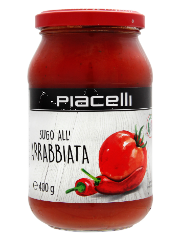 PIACELLI Tomatensauce mit Chili a la Arrabbiata-Sauce / Sugo AllArrabbiata 400g (6)