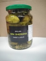 EPICURE Cornichons / Gherkins Mini Sweet &amp; Sour 330g...